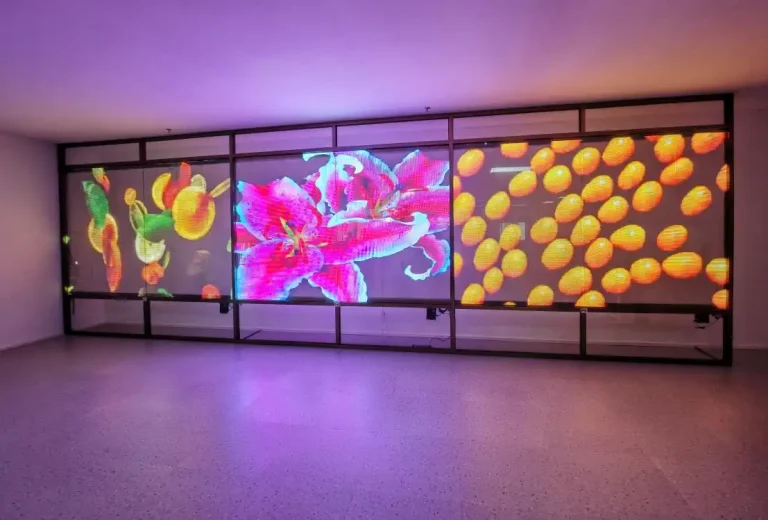 Transparent LED Film Screen Enhancing Workplace Ambiance and Productivity