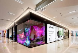 How LED Flexible Transparent Screens Help Shopping Malls Cut OOH Costs and Boost Tenant Branding